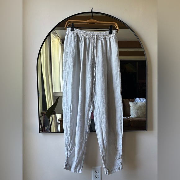 ACQUA LIMONE FLORENCE | linen pants in oatmeal | size medium - Picture 1 of 4